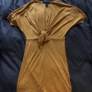 YELLOW FRONT TIE DRESS